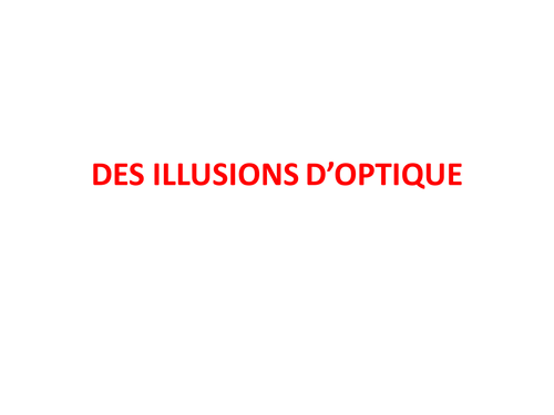 optical illusions in French