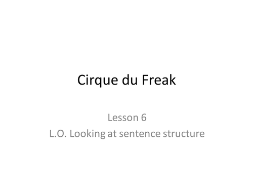 Darren Shan Cirque du Freak series of lessons