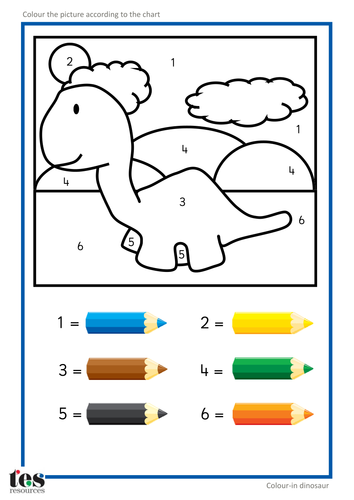 Colour by Numbers TEACCH Activities - Dinosaurs!
