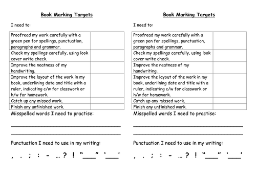Book Marking Targets to Help Reduce Book Marking