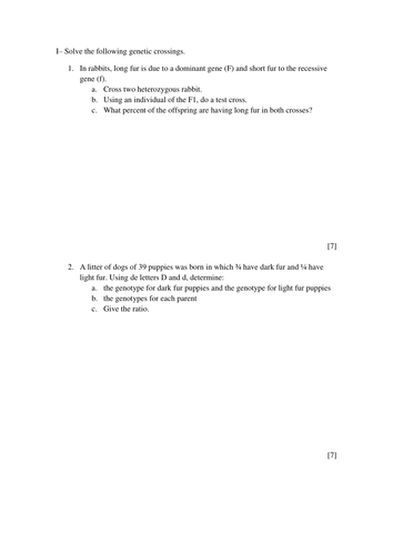 Genetic crossing test