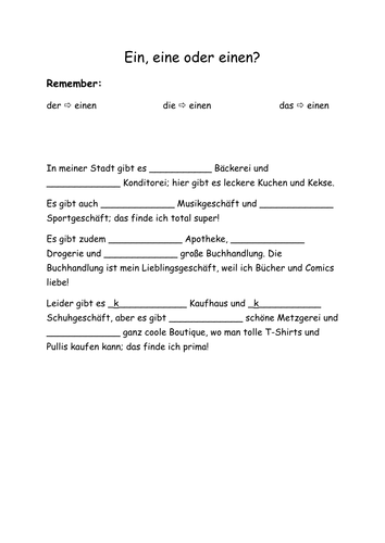 Einen, eine oder ein?