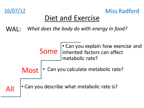 B1.1 Diet & Exercise - AQA Core Science