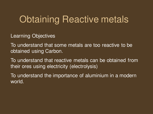 Extraction of metals by electrolysis