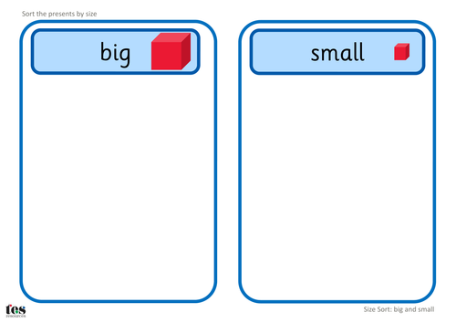 Big and Small Presents: Size Sort TEACCH Activity