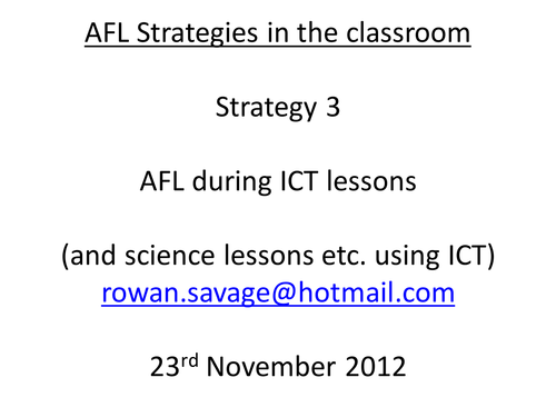 AFL Strategies 3 - ICT