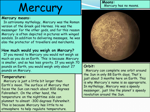 The Planets and Solar System - Posters + Table
