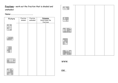 Fraction from a shaded diagram