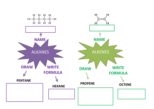alkanes/alkenes through the door activity