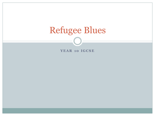 IGCSE Edexcel Refugee Blues