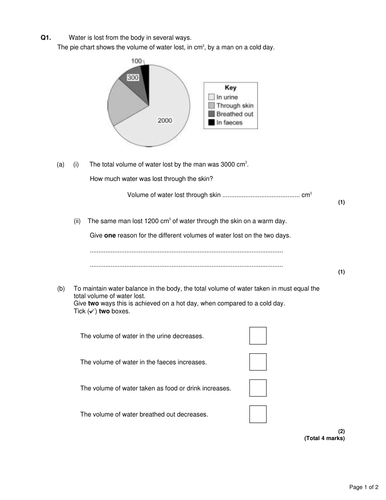 B1.1 Hormones and control of the body - AQA Core