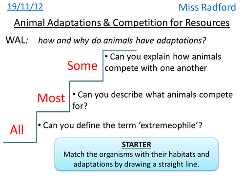 B1.2 Animal adaptations & competition - AQA Core