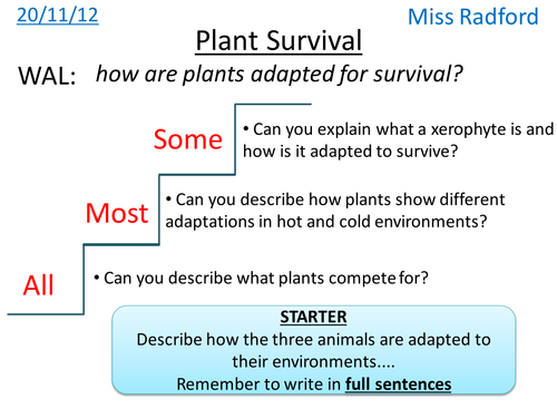 B1.1 Plant adaptations - AQA Core science