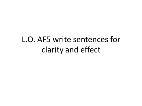 AF5 creating compound sentences