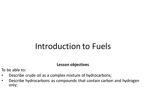 Introduction to fuels