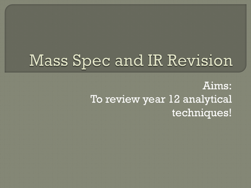 AS revision of mass and IR spectroscopy