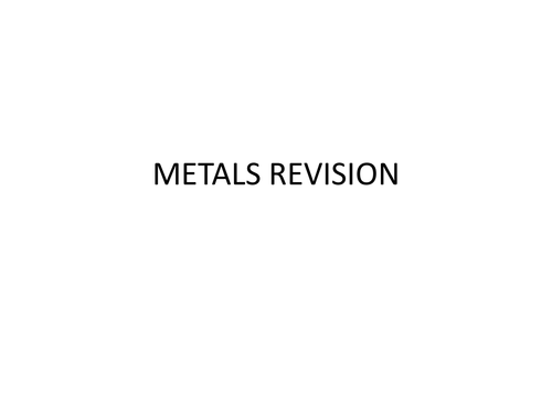 Extraction of metals revision lesson
