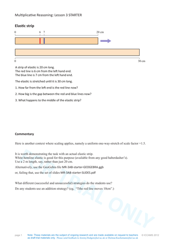 Number Starter - Elastic Strip