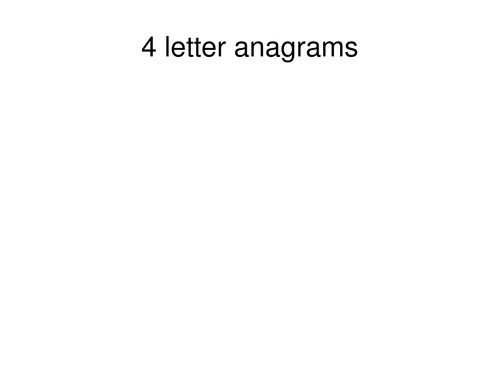 4 Letter Anagram Lesson starter