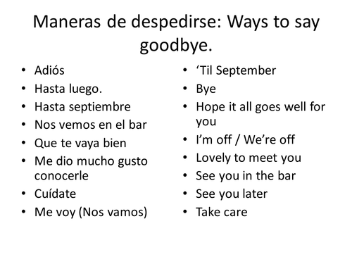 Ways to say goodbye