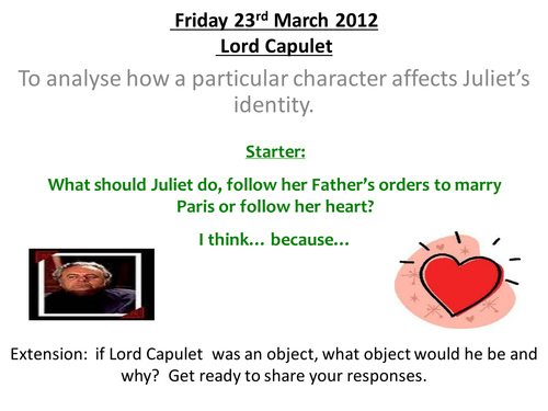 Romeo & Juliet Lesson Plan: Juliet's Identity