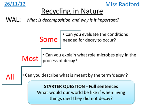 B1.2 Decomposition & Decay - AQA Core science
