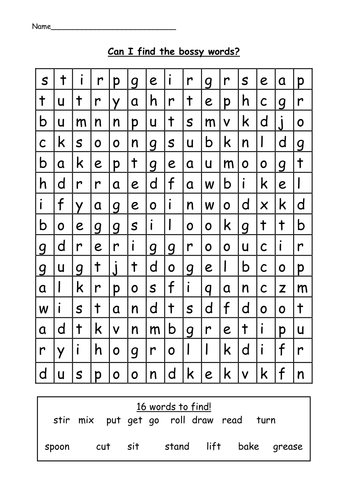 Sorting Instructions, Imperative Verbs, Wordsearch By Stefanietuesday 