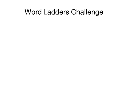 Word Ladders Starter Activity