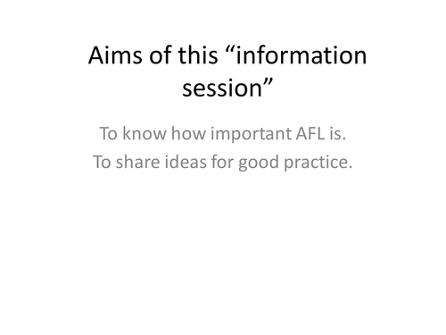 AFL Teacher Training For New Teachers