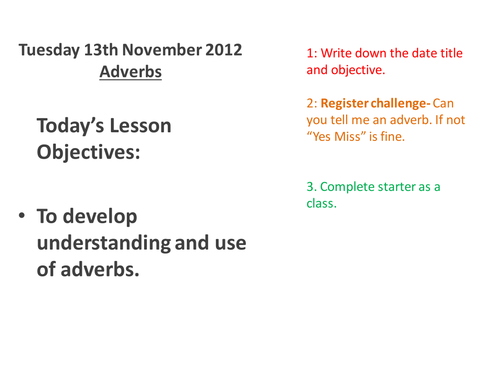 Reading Lesson level 4 Focus Adverbs