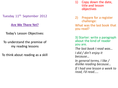 Introducing Reading Lessons