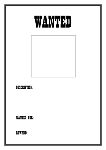 Downloadable Wanted Poster Template Ks2 Download free wanted poster ...