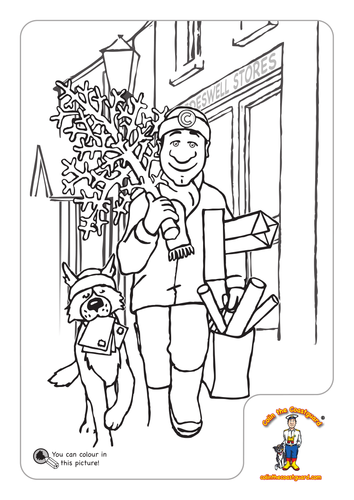 colin the coastguard's christmas colouring sheets  teaching