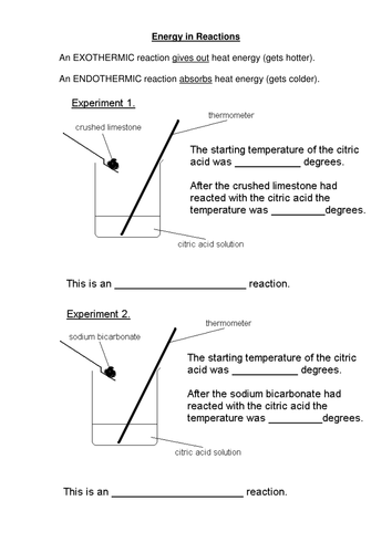 exothermic and endothermic