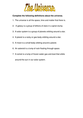 solar system answers