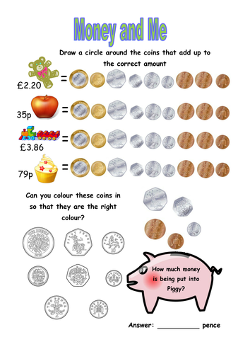 money and me uk currency worksheet by tinklepowder