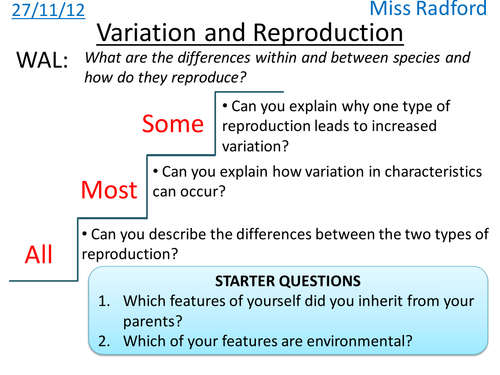 B1.2 Variation & Reproduction - AQA Core science
