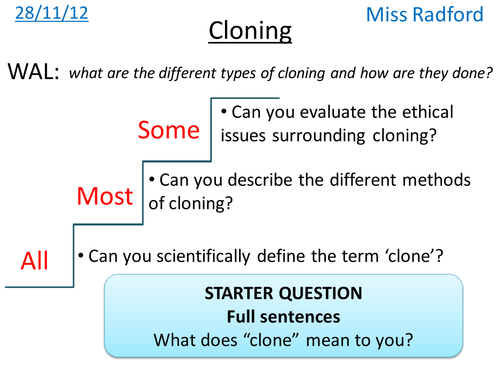 B1.2 Cloning - AQA Core science