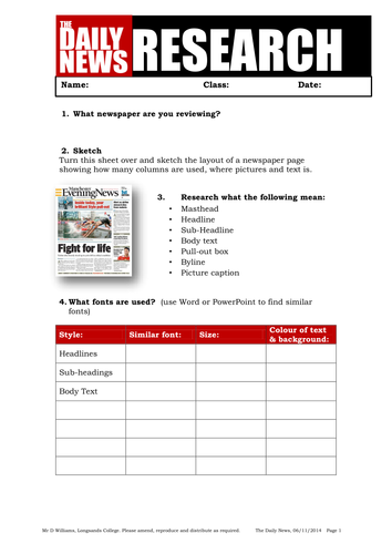 Newspaper Project DTP Project