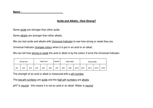 acids and alkali worksheet