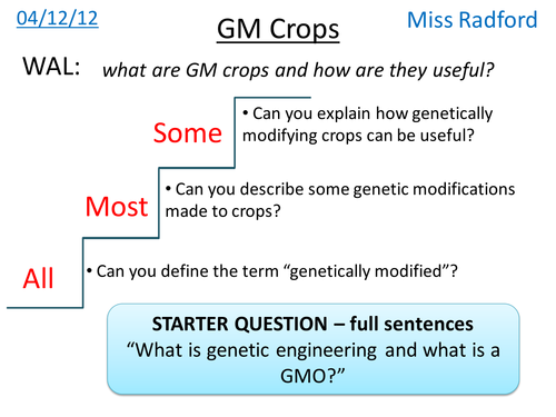 B1.2 GM Crops - AQA Core science