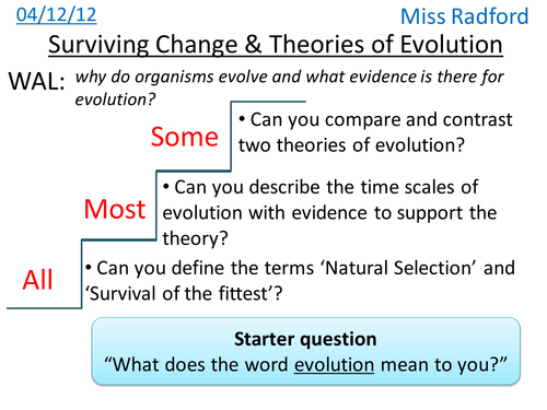 B1.2 Surviving change & Evolutionary theories
