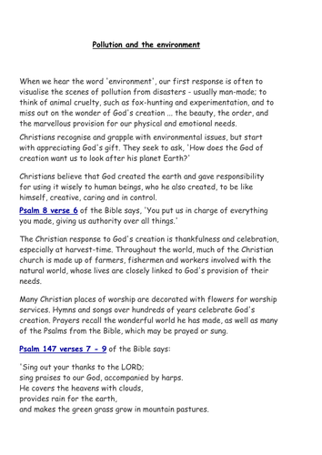 Environment (biblical quotes)