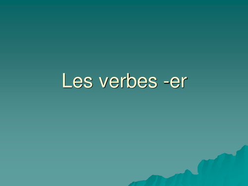 er verbs - present tense conjugation