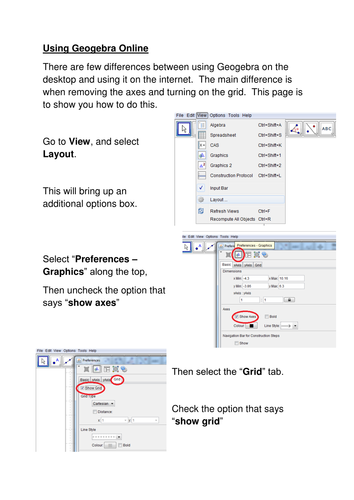 Geogebra Transformations tutorial student booklet