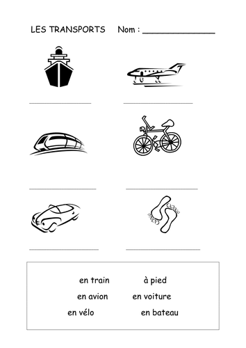 Transport worksheets | Teaching Resources