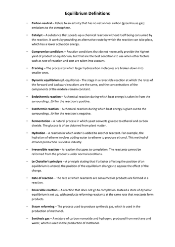 AS Equilibrium Definitions