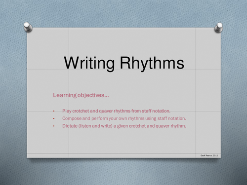 Rhythm notation  - play, compose, play, listen