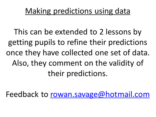 Making predictions lesson plan