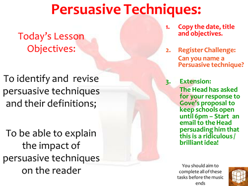 Outstanding English lesson On persuasive Technique